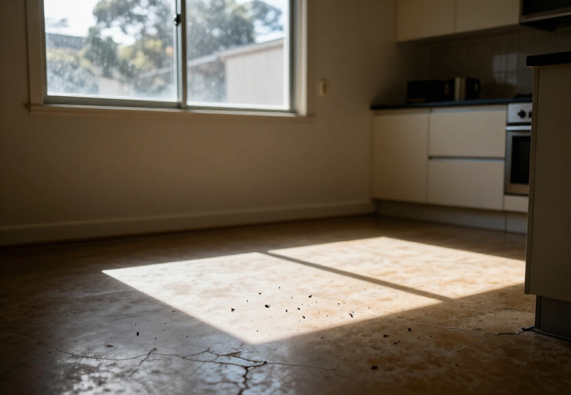 Cockroach infestation in a Casula kitchen before treatment